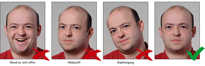 Biometrisches Passbild: Kopfposition & Gesichtsausdruck